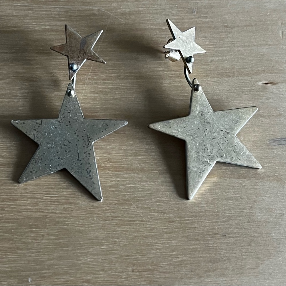 Madewell Gold Dangly Star Earrings
